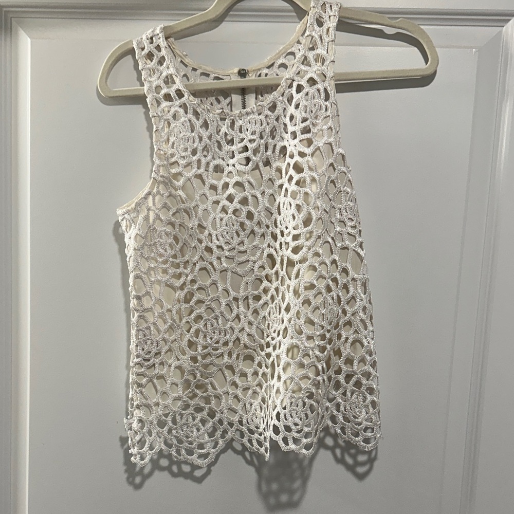 Alexis Ivory Crochet Sleeveless Blouse